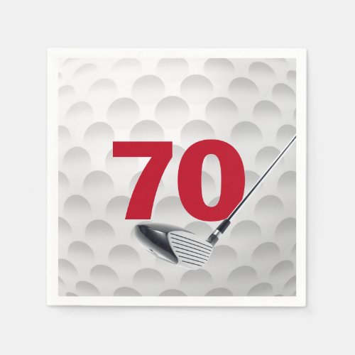 70th Birthday Golf Ball Napkins