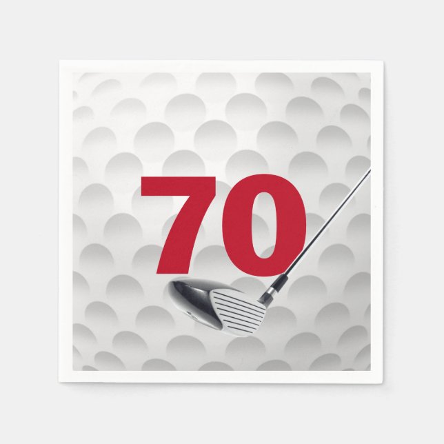 70th Birthday Golf Ball Napkins (Front)