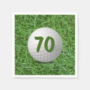 70th Birthday Golf Ball on Grass Napkins