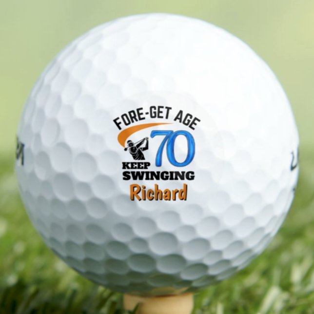 70th Birthday Golf Balls 70 Years Funny Gift Blue (Creator Uploaded)