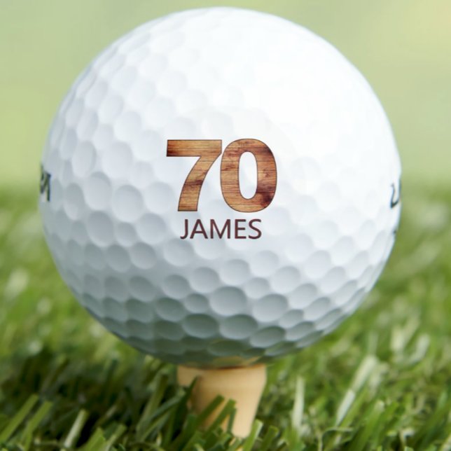 70th birthday golf balls 70 years golfer wood gift (Creator Uploaded)
