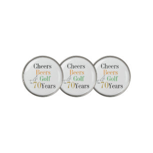 70th Birthday Golf Cheers and Beers Minimal Ball Marker