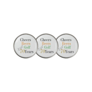 70th Birthday Golf Cheers and Beers Minimal Ball Marker