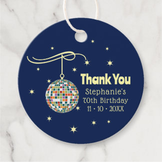 70th Birthday Groovy Retro for Music Lovers Favor Tags