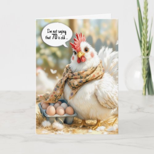 70th Birthday Hen With Eggs in Carton