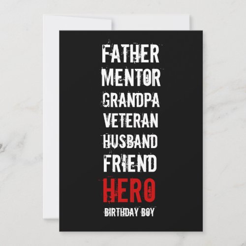 70th Birthday Hero Party Invitation