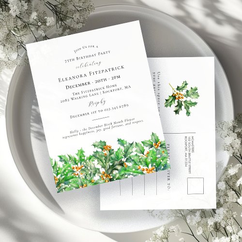 70th Birthday Holly December Birth Month Flower\