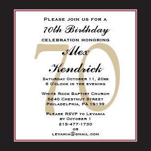 70th birthday invitations zazzle