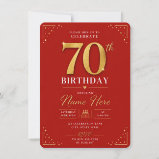 70th Birthday Invitation