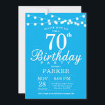 70th Birthday Invitation Blue<br><div class="desc">70th Birthday Invitation with String Lights. Blue Background. Men or Women Birthday. 13th 15th 16th 18th 20th 21st 30th 40th 50th 60th 70th 80th 90th 100th,  Any age. For further customization,  please click the "Customize it" button and use our design tool to modify this template.</div>