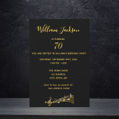 70th birthday invitation photo black for guys men