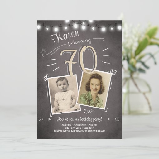 70th Birthday Invitation Vintage Seventy Birthday | Zazzle