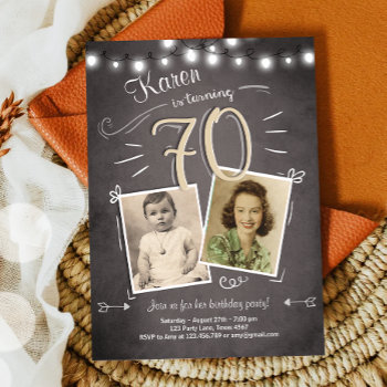 70th Birthday Invitation Vintage Seventy Birthday by Anietillustration at Zazzle