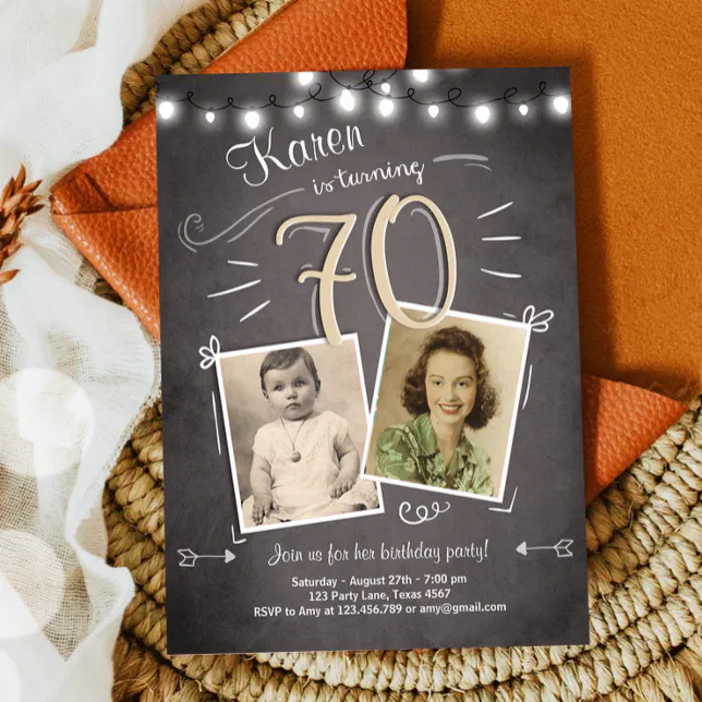 70th Birthday Invitation Vintage Seventy Birthday | Zazzle