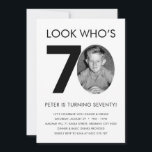 70th Birthday Invitation with Photo<br><div class="desc">Celebrate your milestone 70th birthday in style with our personalized invitation featuring your favorite photo! This elegant design showcases your cherished memories and adds a touch of glamor to your special occasion. With customizable text and premium printing, this invitation is sure to impress your guests and set the tone for...</div>