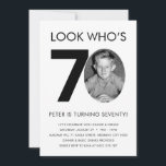 70th Birthday Invitation with Photo<br><div class="desc">Celebrate your milestone 70th birthday in style with our personalized invitation featuring your favorite photo! This elegant design showcases your cherished memories and adds a touch of glamor to your special occasion. With customizable text and premium printing, this invitation is sure to impress your guests and set the tone for...</div>