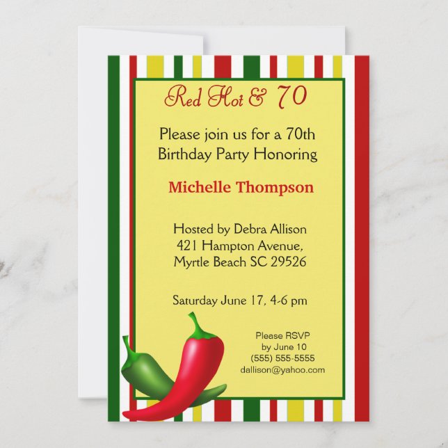 70th  Birthday Invitations (Front)