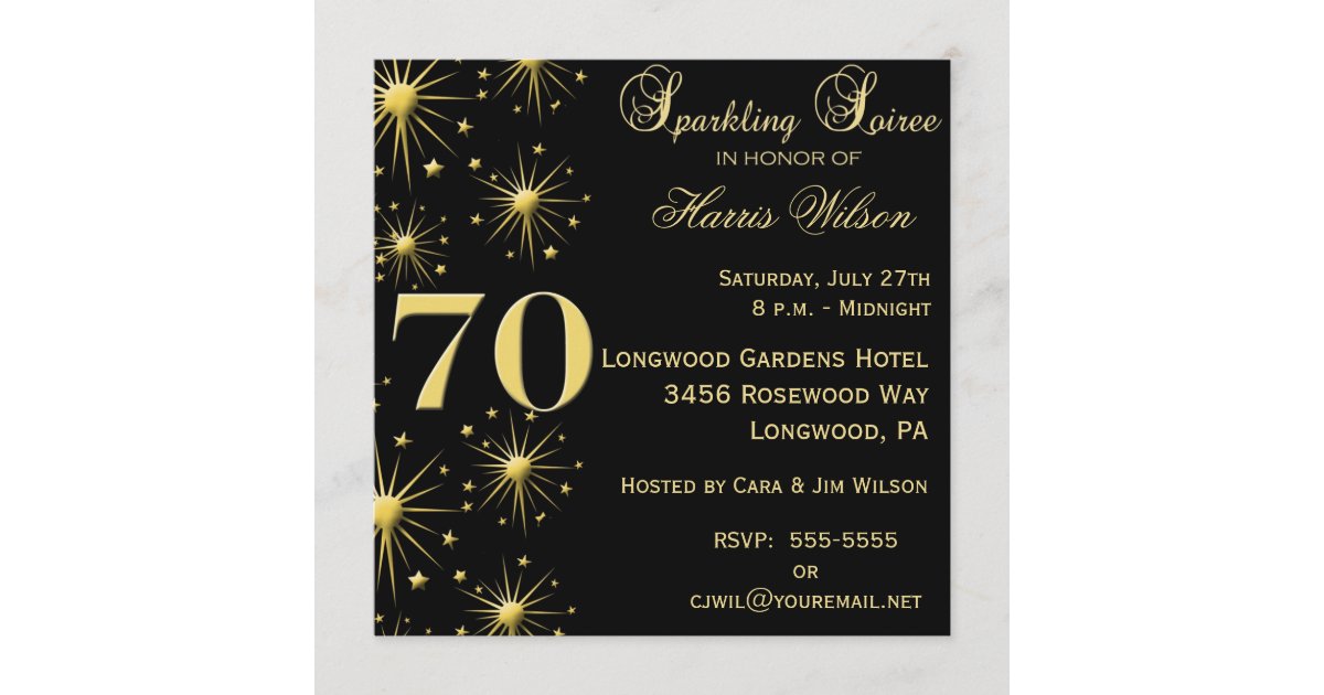 70th Birthday Invitations | Zazzle.com