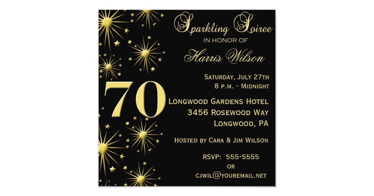 70th Birthday Invitations | Zazzle.com