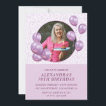 70th birthday invitations Balloons Photo Purple<br><div class="desc">70th birthday invitations Balloons Photo Purple</div>