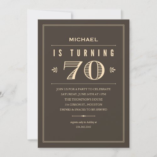 70th Birthday Invitations for Men