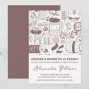 70th birthday invitations Men Beer Vintage