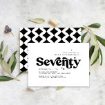 70th Birthday invite modern minimal simple retro<br><div class="desc">70th Birthday invite modern minimal simple retro black and white typography design.</div>