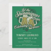 70th Birthday Irish St.Patrick's Day Beer