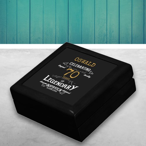 70th Birthday Legendary Black Gold Retro Gift Box