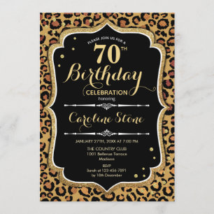 70th Birthday - Leopard Print Invitation