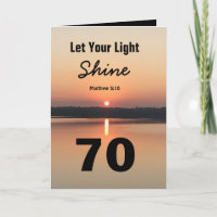 70th Birthday Let Your Light Shine Scriptural Text