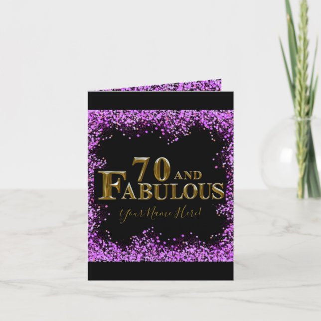 70th Birthday  Letterpress Thank You Card (Front)