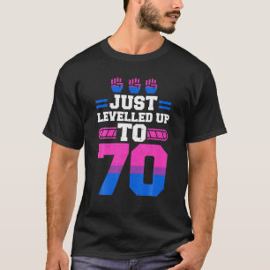 70Th Birthday Leveled Up Video Gaming Turning Sev T-Shirt