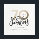 70th birthday making 70 look good gold modern napkins<br><div class="desc">Making 70 look,  seventy and fabulous modern gold effect typography birthday design. Modern script text on trend typography design. Part of a collection. Colors can be customized.</div>