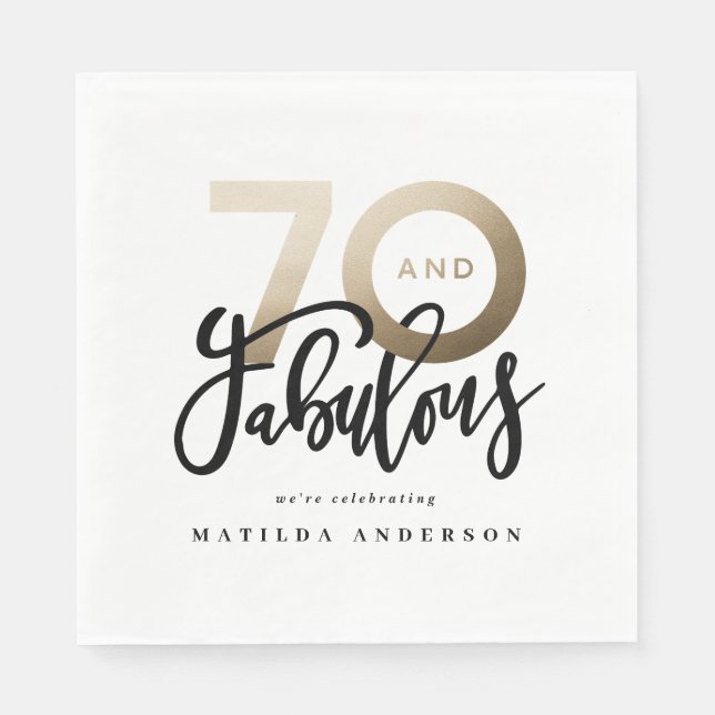 70th birthday making 70 look good gold modern napkins (Front)