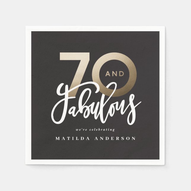 70th birthday making 70 look good modern napkins (Front)