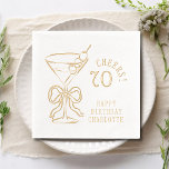 70th Birthday Martini Cheers Seventy Personalized Foil Napkins<br><div class="desc">70th Birthday Martini Cheers Seventy Seventieth Birthday Personalized Name Real Foil Stamped Paper Napkins features the text "Cheers 70" with your personalized name and custom text such as "Happy Birthday" in modern calligraphy script typography and accented with a martini glass accented with a bow and olives. Perfect for seventieth birthday...</div>