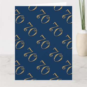 70th Birthday | Mens Blue Gold Card by mensgifts at Zazzle