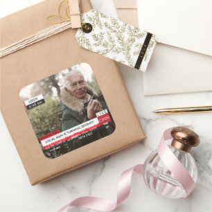 70th Birthday Men's 🎉 Funny TV News Fake Media Square Sticker