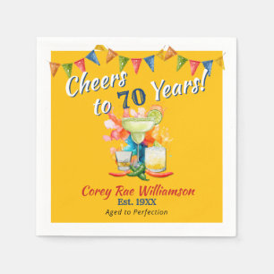 70th Birthday Modern Fiesta Cheers to 70 Years  Napkins