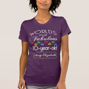 70th Birthday Most Fabulous Colorful Gems Purple T-Shirt