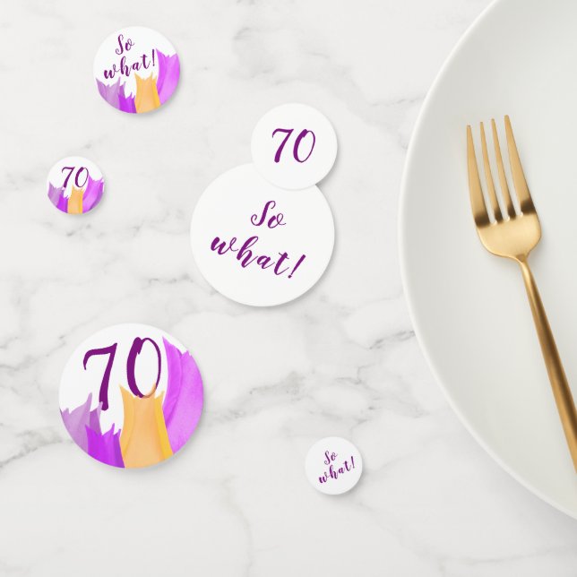70th Birthday Motivational Purple Tulips Confetti (Group)