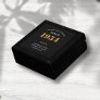 70th Birthday Name 1954 Black Gold Elegant Chic Gift Box