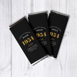 70th Birthday Name 1954 Black Gold Elegant Chic Hershey Bar Favors<br><div class="desc">1954 Vintage Black Gold Elegant Hershey Bar - Personalized 70th Birthday Celebration Favors. Celebrate your milestone 70th birthday with a touch of elegance, class, and sweetness! Our 1954 Vintage Black Gold Hershey Bars are the perfect way to make your mark with personalized birthday favors. Every bar boasts a rich and...</div>