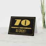 [ Thumbnail: 70th Birthday: Name + Art Deco Inspired Look "70" Card ]