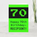 [ Thumbnail: 70th Birthday: Nerdy / Geeky Style "70" and Name Card ]