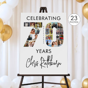 70th Birthday Number 70 23 Photo Collage Foam Board
