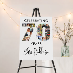 70th Birthday Number 70 23 Photo Collage Foam Board