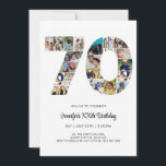 70th Birthday Number 70 Custom Photo Collage Invitation<br><div class="desc">Mark seventy years of wonderful memories and adventures with this captivating 70th Birthday Number Photo Collage. This customizable template is the perfect blend of creativity and sentiment, allowing you to create a truly memorable gift for your loved one's special day. Capture the essence of incredible years in a single masterpiece...</div>