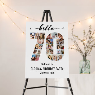 70th Birthday Number 70 Custom Photo Collage White Foam Board